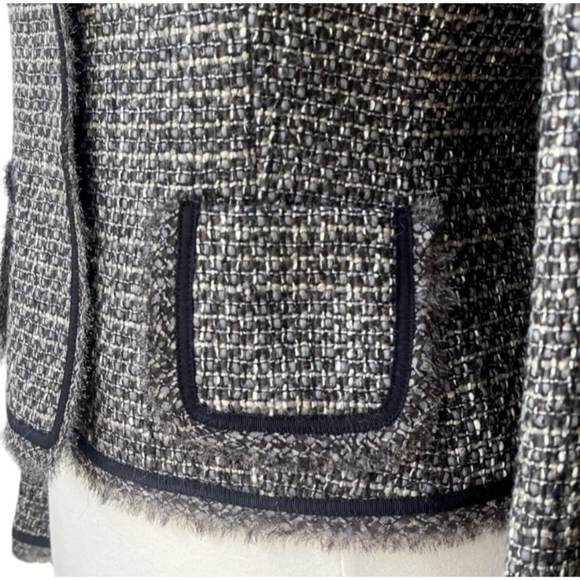 Bergdorf Goodman Grey Brown Silk Lined Wool Tweed High-end Blazer Size S - Picture 6 of 16